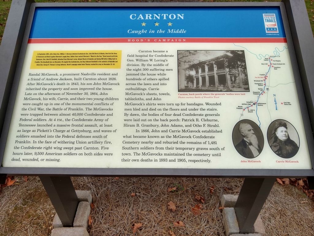 The Carnton home- One of 3 historical homes from the Civil War battle of Franklin